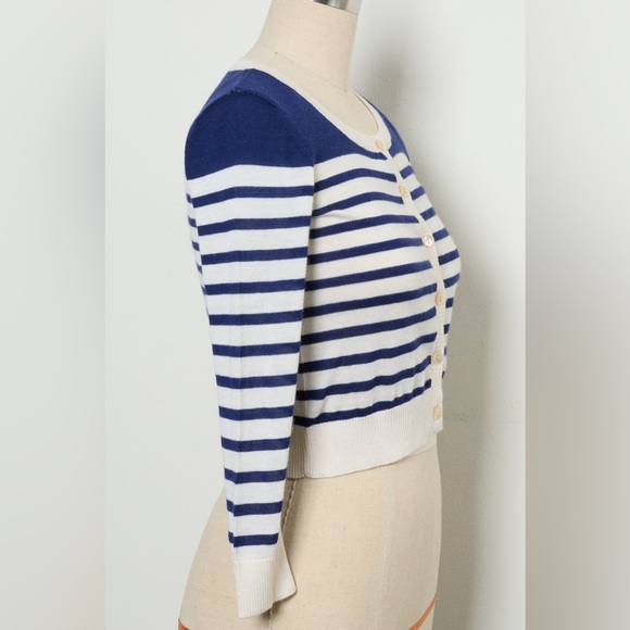 Three-Quarter Sleeve Open-Front Cropped Cardigan 100% Cashmere[NEW] - Picture 4 of 6